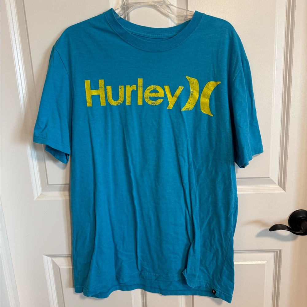 Hurley Blue and Yellow Short Sleeve Tee